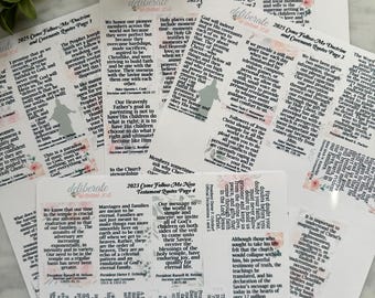 2025 Come Follow Me Doctrine and Covenants Quote Stickers — Made to for wide margin scriptures