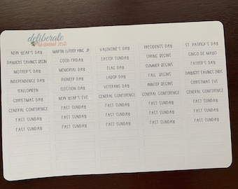Holiday Planner Stickers — Made to fit the Deliberate Doodles, Erin Condren and Happy Planner (S041)