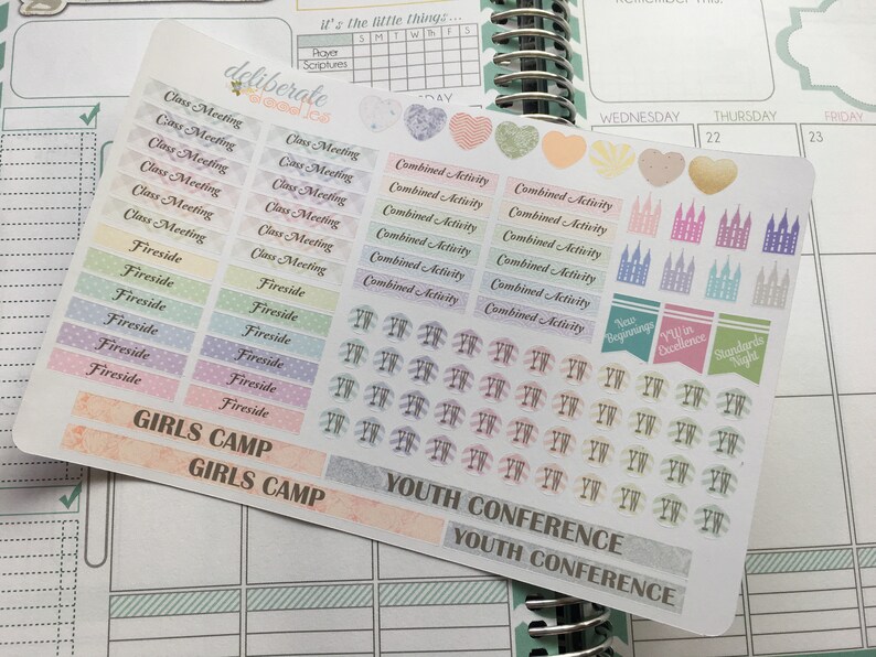 LDS Young Women Planner Stickers Made to fit Mormon Mom | Etsy