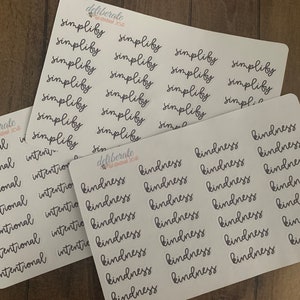 Stickers mot de l'année : conçus pour s'adapter à l'agenda délibérément doodles, à l'agenda Happy, à l'agenda Erin Condren (S017)