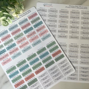 2024 Kom en volg mij Boek van Mormon Small Block Planner Stickers - Gemaakt voor planners, tijdschriften en kalenders