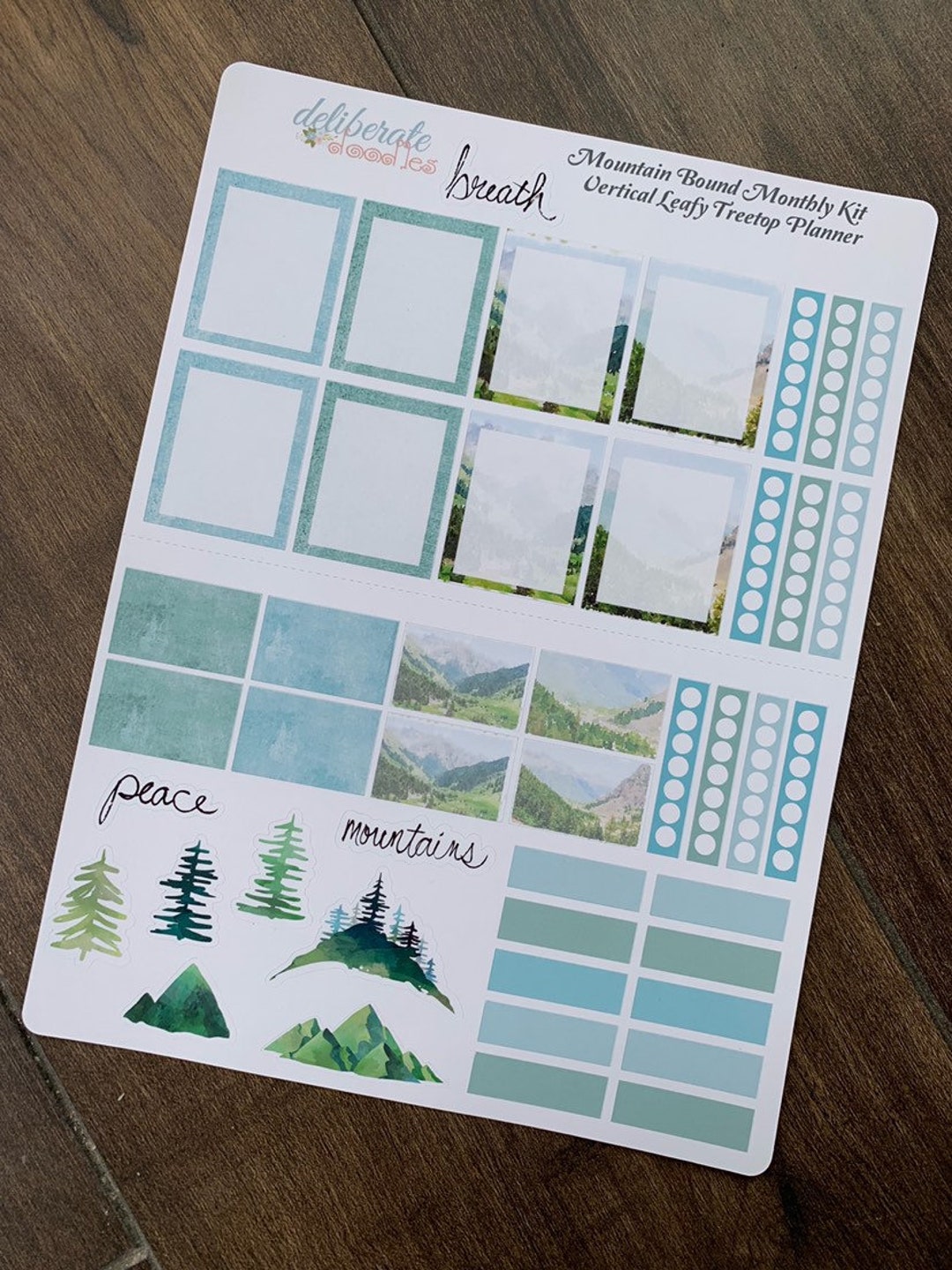 Mountain Bound Sticker Kit -- Made to Fit the Leafy Treetop Planners - Etsy