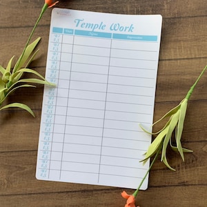Naklejka na planer Temple Work Tracker – pasująca do planera o rozmiarze 6 x 9 cali lub większym (R018)
