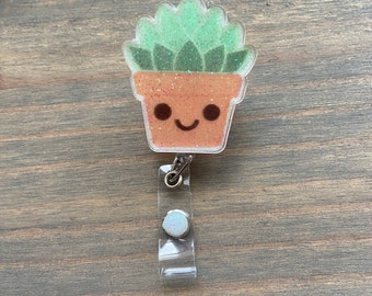 Succulent, plant lover, happy plant badge reel