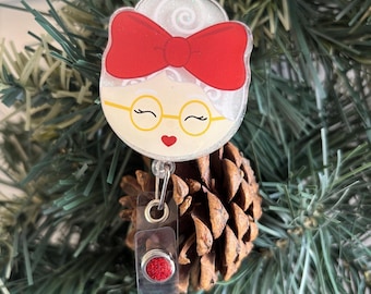 Badge reel, Mrs Claus, Christmas