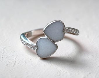 Bonded hearts, breastmilk ring, breastmilk jewelry, mothers milk, gift, cremation keepsake