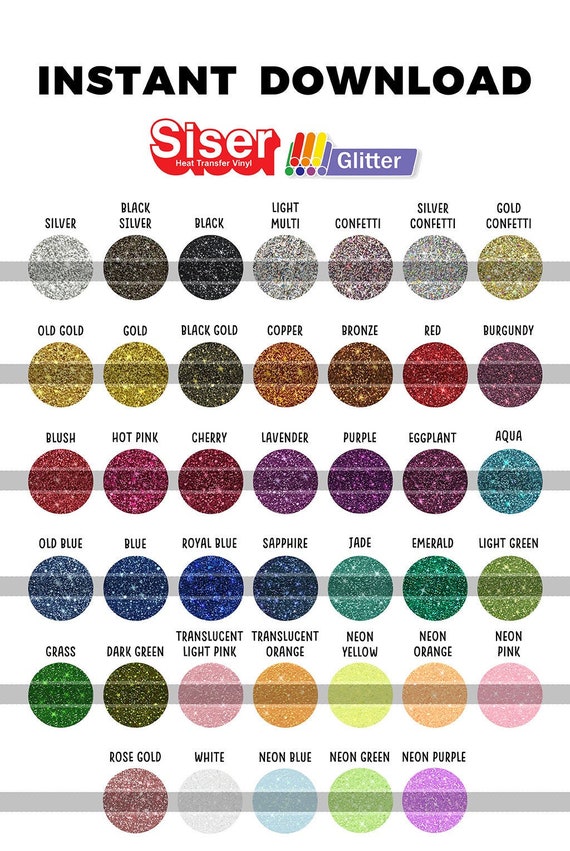 Siser Htv Glitter Color Chart