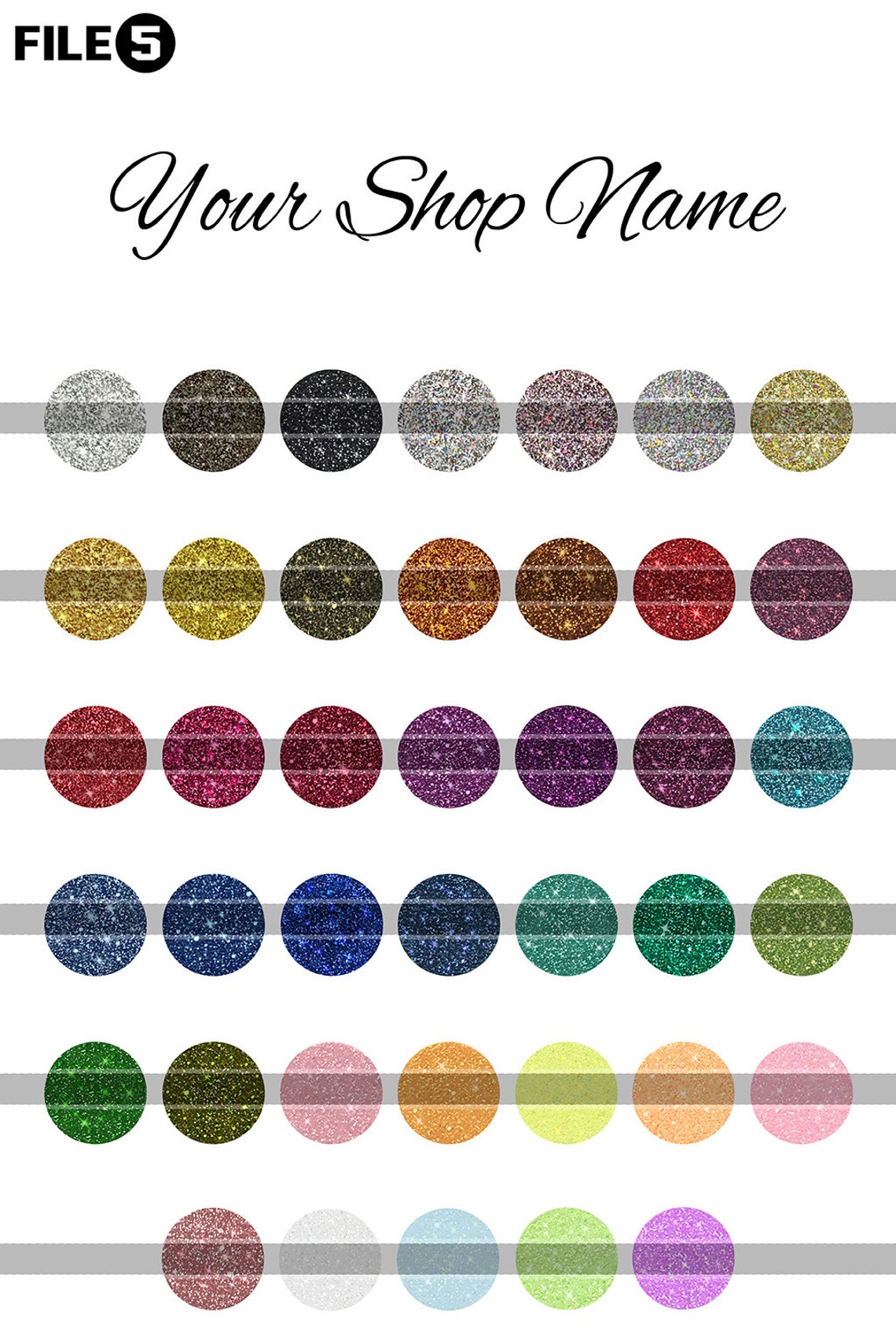 NEW Siser HTV Glitter Color Chart Customizable Digital Etsy