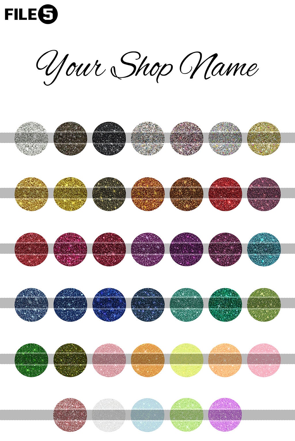NEW Siser HTV Glitter Color Chart Customizable Digital Etsy
