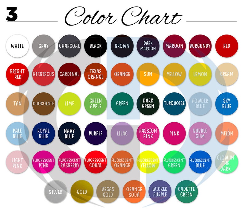 NEW Siser HTV EasyWeed Color Chart Customizable Digital | Etsy