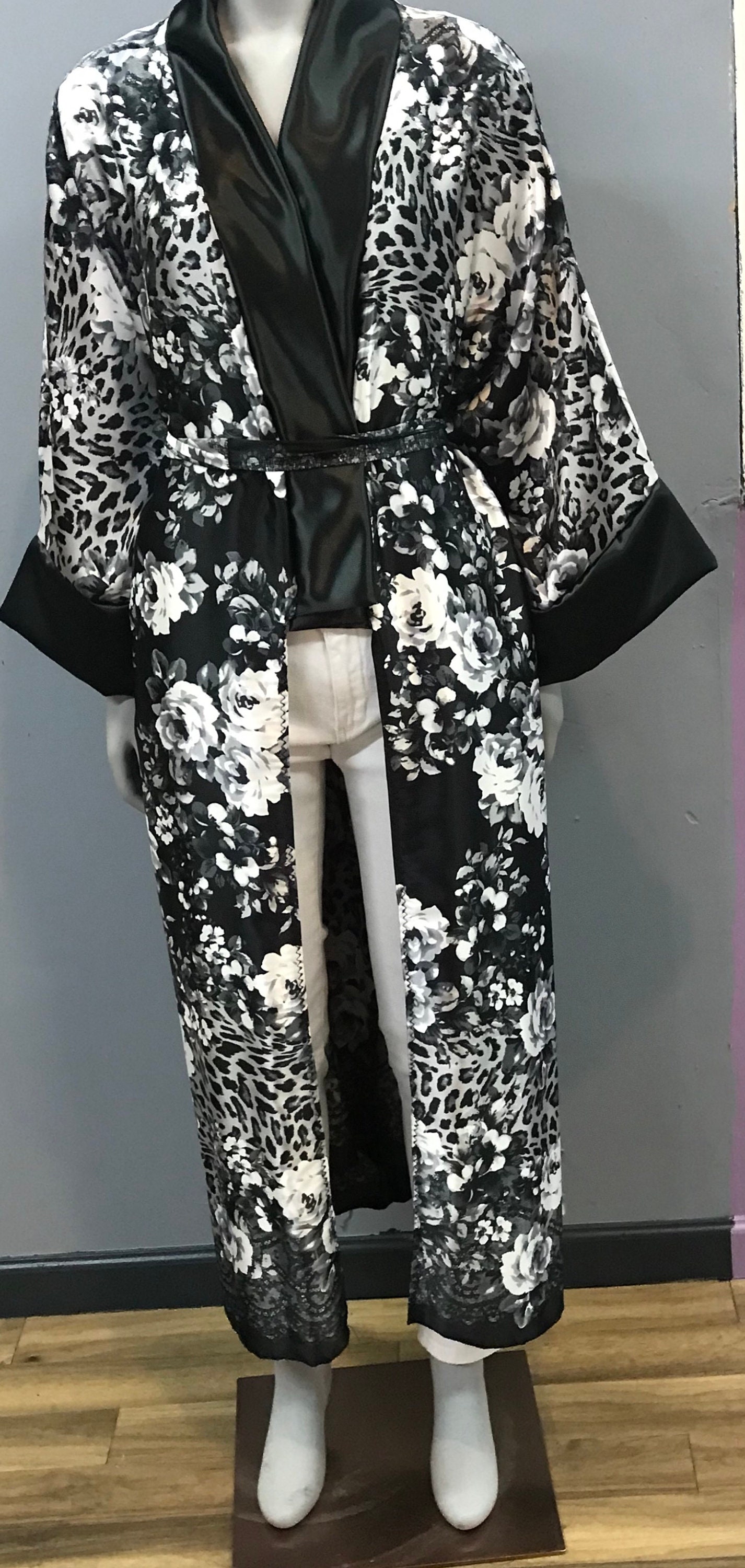 black open kimono abaya
