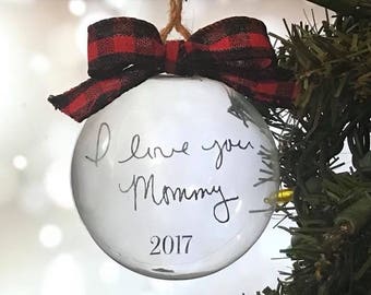 handwriting ornament etsy