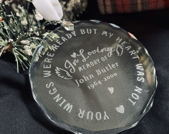 Engraved Memorial Ornament, glass ornament, in memory of, family keepsake, keepsake ornament, memorial ornament, memorial keepsake,