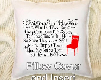 couch pillow, throw pillow, christmas gift, home decor, Memory pillow, christmas pillow, christmas in heaven, gifts 20, personalized pillow