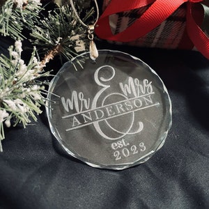 Engraved Handwriting Ornament, glass ornament, Family gift, family keepsake, keepsake ornament, christmas keepsake, family name,