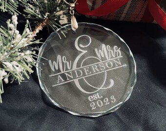 Engraved Handwriting Ornament, glass ornament, Family gift, family keepsake, keepsake ornament, christmas keepsake, family name,