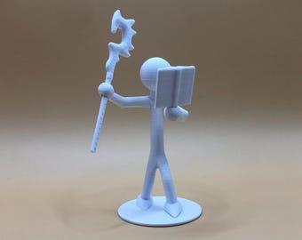 3D Printed Stick Figure: Druid Mage with Interchangeable Items