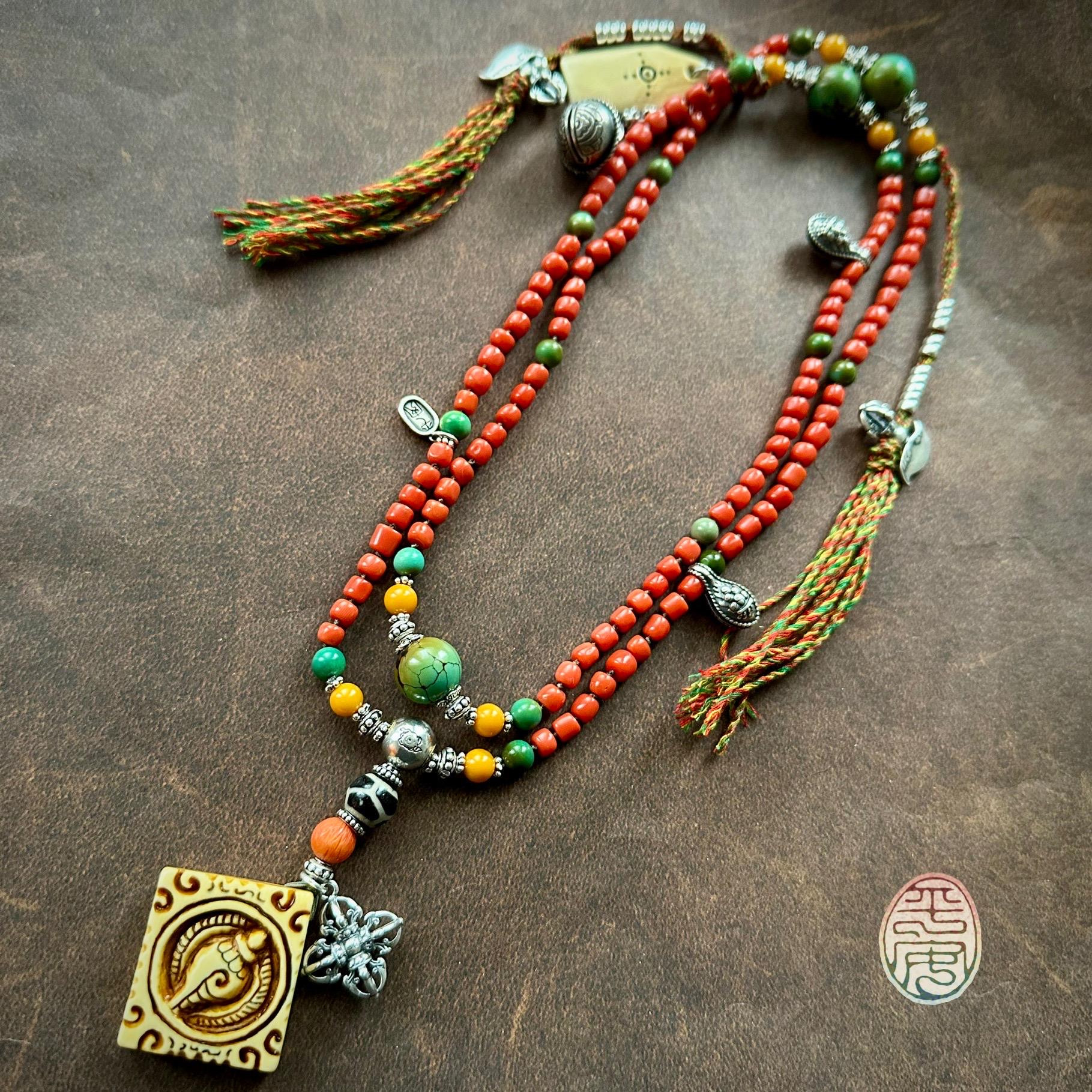 【a-70】　Old new Tibetan style necklace a-70】 Old new Tibetan style necklace Vintage Tibetan