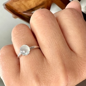 Icy Jadeite on 18k White Gold Ring Size 6.5