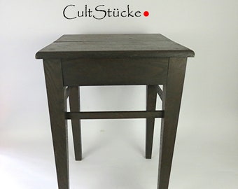 Vintage 50s wooden stool side table shabby style mid century living interior made in Germany