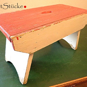 Vintage ancient stool stool step step stool step wood original paint shabby style mid century living interior