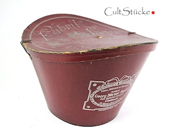 Antik hattask cirka 1900, brocante dekorativ förvaring, nostalgisk heminredning