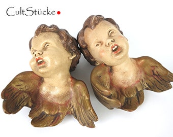 Vintage 60s Putte Miniatures Achatite Angel Cherub Brocante Wall Decoration Hand Painted Handmade Christmas Made in Germany