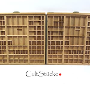 Cajón de madera con impresión tipográfica vintage para decoración de interiores de estilo industrial. Fabricado en Alemania (precio unitario). (2)