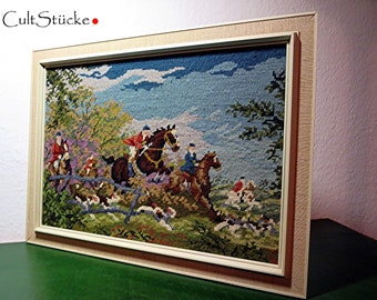 Vintage 60s classic frame picture frame with tapestry picture hunting