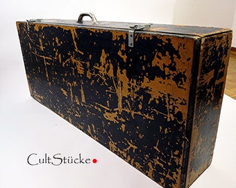 Vintage 60s wooden suitcase, heavy workshop case, great patina, industrial style, wood, metal clasps, handmade, made in Germany