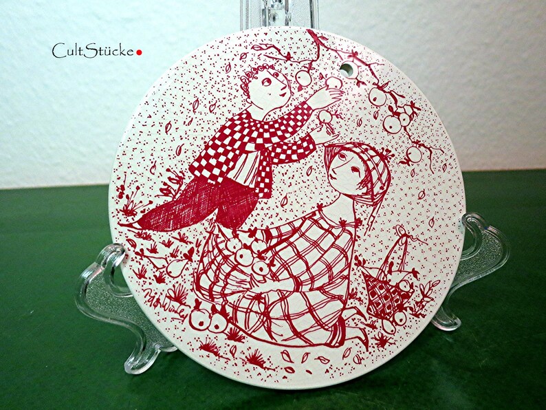 Vintage wall plate Bj\u00f8rn Wiinblad Denmark Optimisme November Paradis October