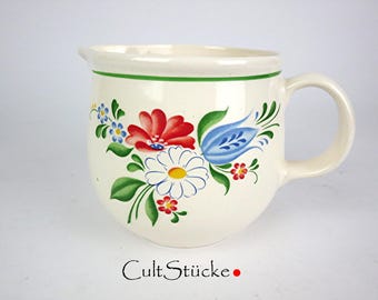 Vintage Ostalgie milk jug jug nostalgic jug Torgau ceramic floral motif pottery living interior Made in East-Germany