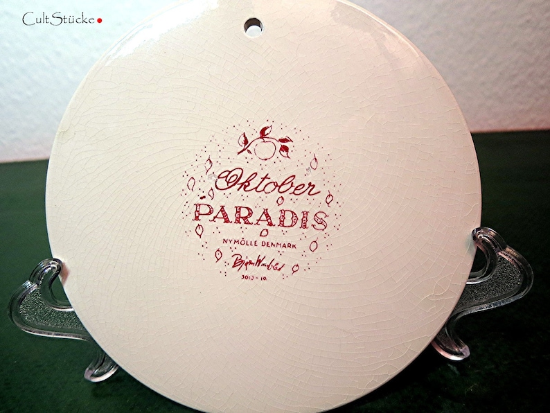Vintage wall plate Bj\u00f8rn Wiinblad Denmark Optimisme November Paradis October
