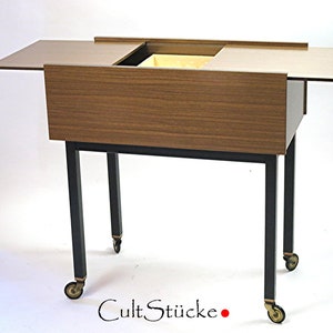 Vintage 60s OPAL sewing cart sewing box utensil trolley side table Resopal coating Mid Century living interior Made in Germany