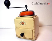Shabby Style Dienes Grinder Coffee Grinder Nostalgic Wood Plastic Lid Bakelite Drawer Vintage Made in Germany