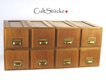 Vintage 60s drawer index box drawer box file drawer storage wooden drawer (unit price) office interior Made in Germany