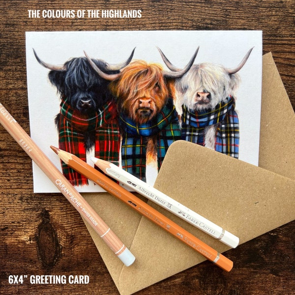 The Colors of the Highlands (Greeting Card) | Highland Cow Card | Scottish Highland Cow Card | Scottish Card