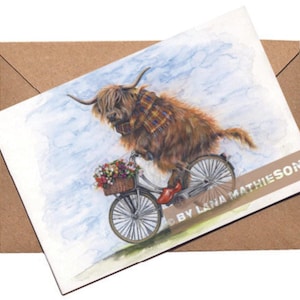 Le Kennemerland Coo (Carte de vœux) | Carte de vache des Highlands | Carte de vache néerlandaise des Highlands | Carte écossaise