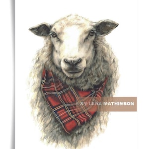 The Great Chieftain (Art Print) | Scottish Sheep | Sheep Print | Sheep Wall Art | Tartan Sheep | Sheep Art | Scottish Wall Art