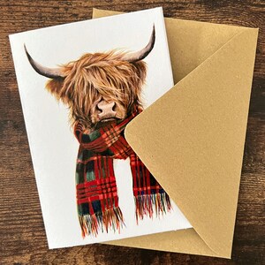 Highland Hipster (Greeting Card) | Highland Cow Card | Scottish Highland Cow Card | Scottish card