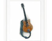 High Voltage (Art Print - Malcolm Young (AC DC) - Gretsch Guitar with a Young Tartan Strap)