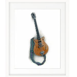 High Voltage Art Print Malcolm Young AC/DC Gretsch Guitar with a Young Tartan Strap image 1