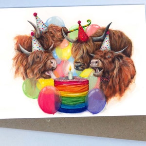 A Highland Birthday (Birthday Card) | Highland Cow Card | Highland Cows | Scottish Birthday Card | Birthday Card | Funny Birthday Card