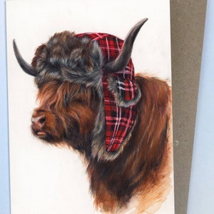 The Lumberjack (Greeting Card) | Highland Cow Card | Scottish Highland Cow Card | Scottish Card