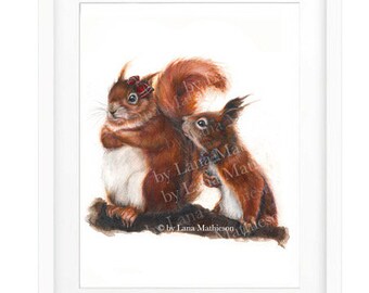 Sorry... (Art Print) | Squirrel Art Print | Red Squirrels | Scottish Squirrel | Scottish Art Print