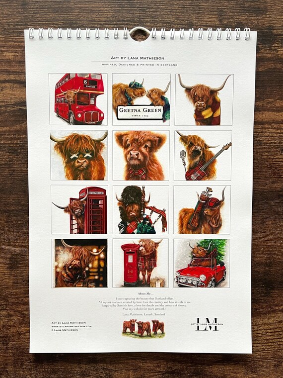 2024 Highland Cow Calendar Highland Coo Calendar 2024 Calendar Scottish  Calendar Scottish Cow Calendar - Etsy