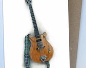 High Voltage Malcolm Young (AC DC) - Gretsch Guitar with a Young Tartan Strap (Greeting Card of Original Artwork)