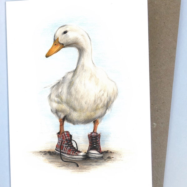 Duck in Chucks (Greeting Card)