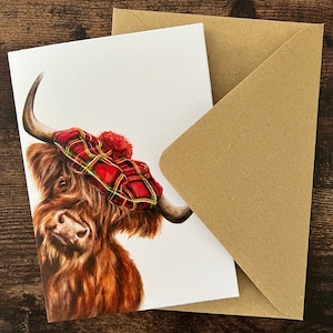 Made in Scotland (Greeting Card) | Highland Cow Card | Scottish Highland Cow Card | Scottish Card | Funny Scottish Card