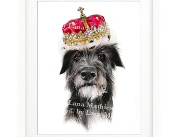 The Outlaw King Deerhound  (Art Print) | Scottish Deerhound | Royal Dog of Scotland | Scottish Dog Breed